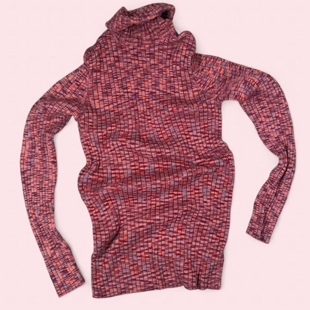Sundance Multicolor Stretch‎ Turtleneck Sweater Luxe Size Large
